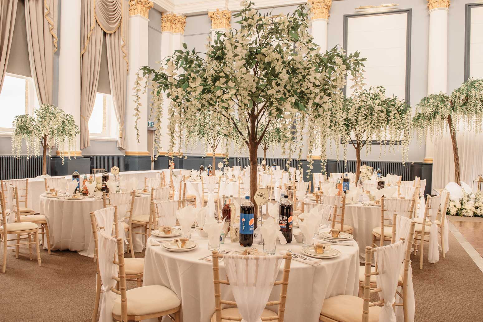 Photo of wedding dining hall at Rochester Corn Exchange